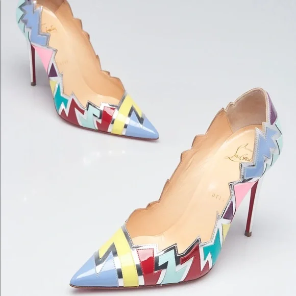 Christian Louboutin Explotek 100 Patent Lavander Multi Heel Pump - Picture 3 of 9